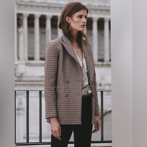 Massimo Dutti Jackets & Blazers - Massimo Dutti Blazer with Multicolor Houndstooth Detail